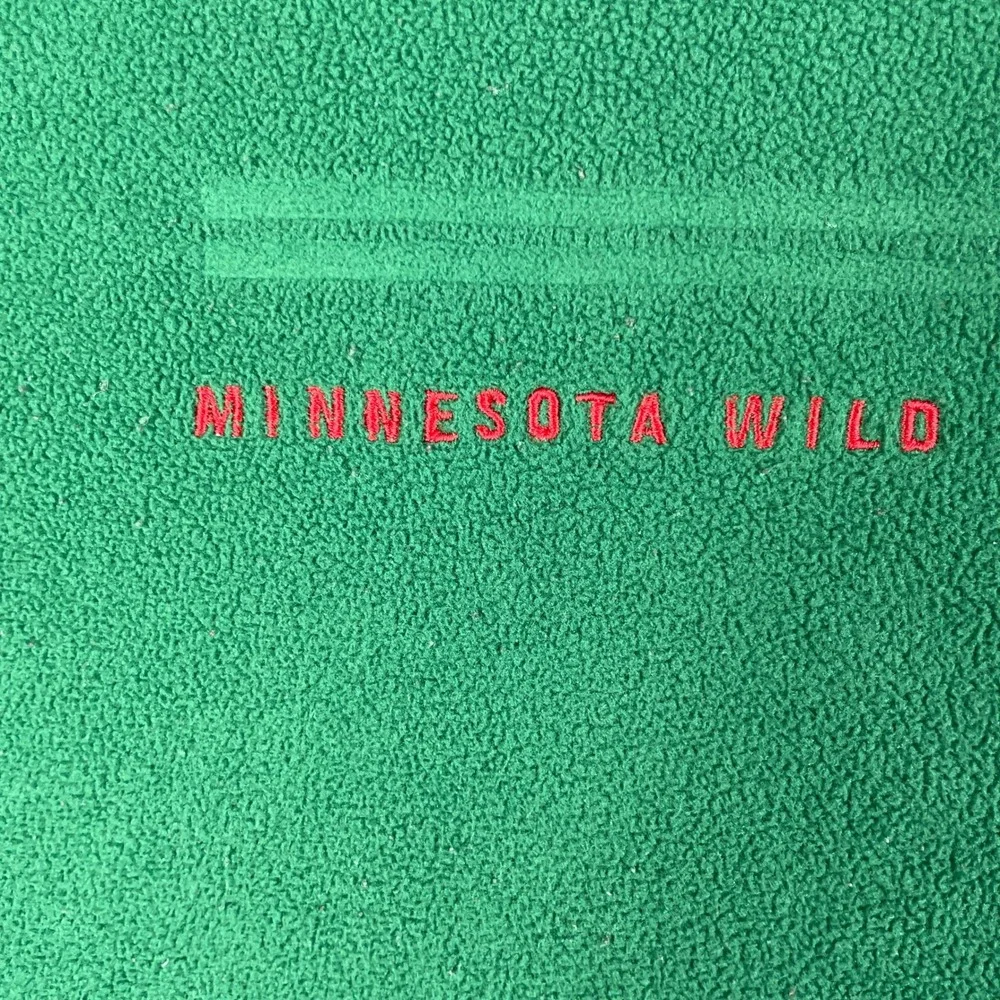 VTG Minnesota Wild Sweater Mens XL Green Nike Team Fleece Pullover 1/4 Zip NHL